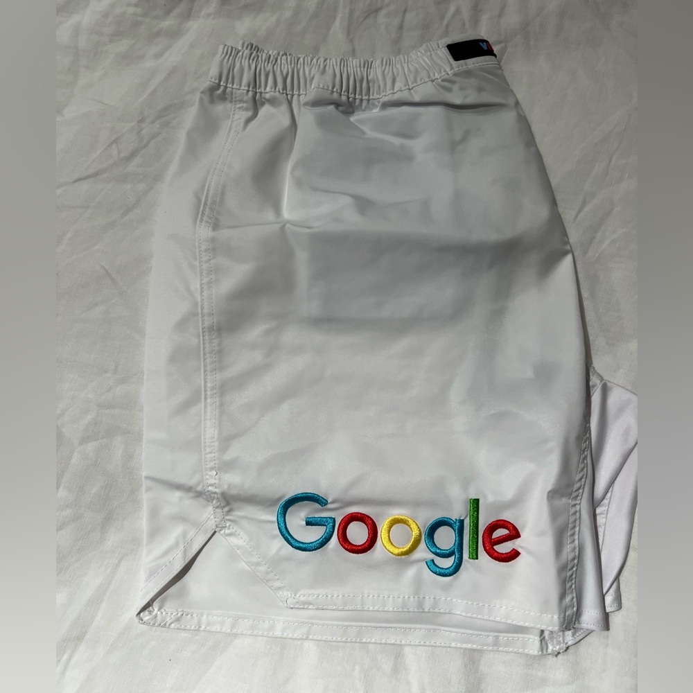 White VHTS combat shorts with Google logo - NWT - size M